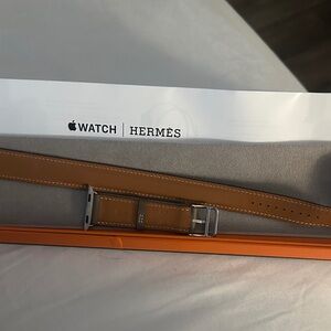 Hermes Brown Leather Smartwatch Strap
